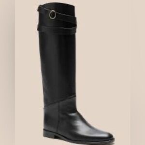 Like New Banana Republic Black Cheval Leather Riding Boots
